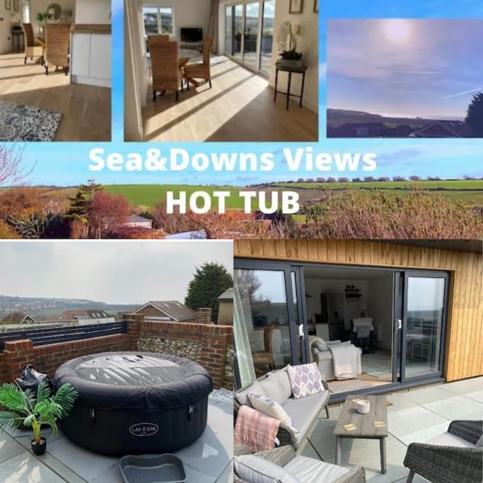 Spacious Studio Cabin With Sea/ Downs Views Sole Use Of Hottub In סיפורד מראה חיצוני תמונה